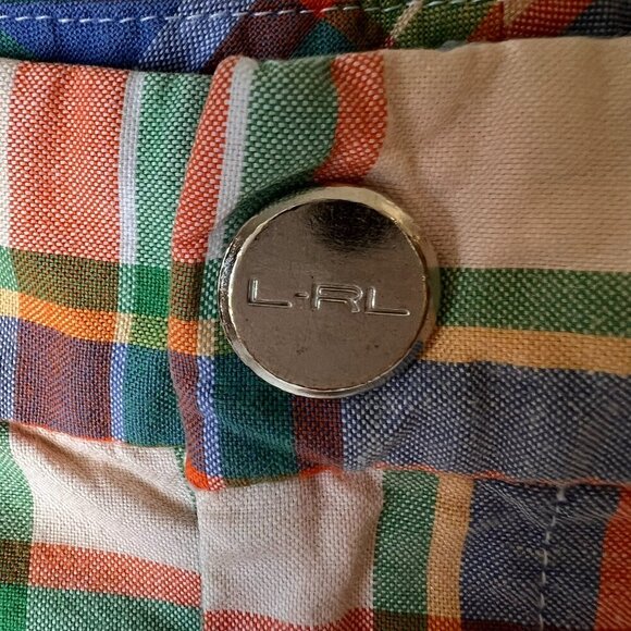 Lauren Ralph Lauren Shorts Womens Size 12 Colorful Plaid Bermuda Cotton Blend - Picture 8 of 16